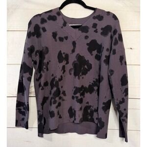 kokun women's tie dye knit sweater v neck long sleeve casual top size s